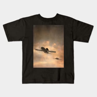 V1 flying bomb being chased by a Supermarine Spitfire Kids T-Shirt